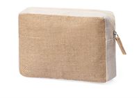TROUSSE PER COSMETICI IN COTONE E JUTA